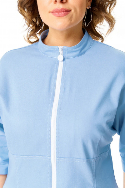 Платье с летучей мышью рукавами и отлетными карманами VI ORO VR-1174 небесный - фото 9