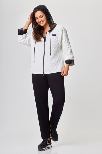 Жакет без подкладки с воротником и длиной 65 см DaLi 4606 молочный - фото 4