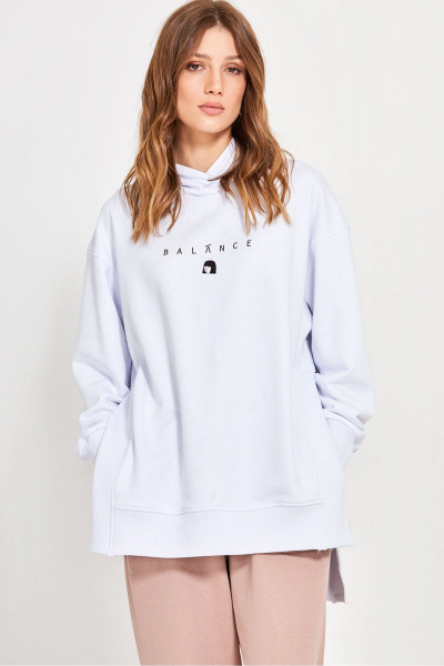 Оверсайз худи с капюшоном и разрезами из трикотажа Rivoli 3102 - фото 1