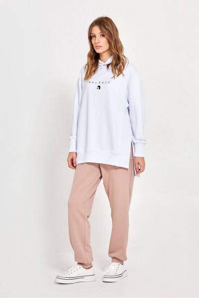 Оверсайз худи с капюшоном и разрезами из трикотажа Rivoli 3102 - фото 4
