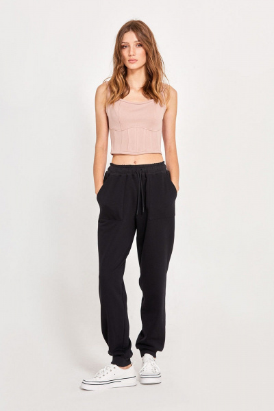 Брюки спортивного стиля из трикотажа с карманами и манжетами Rivoli 3103 - фото 1