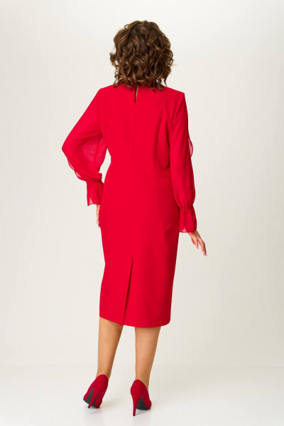 Платье в стиле бордового шифона с полурельефами Karina deLux M-1334 - фото 5