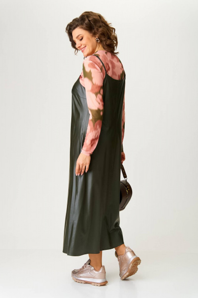 Комплект из трикотажного сарафана и лонгслива с вертикальным швом Karina deLux M-1315 - фото 6