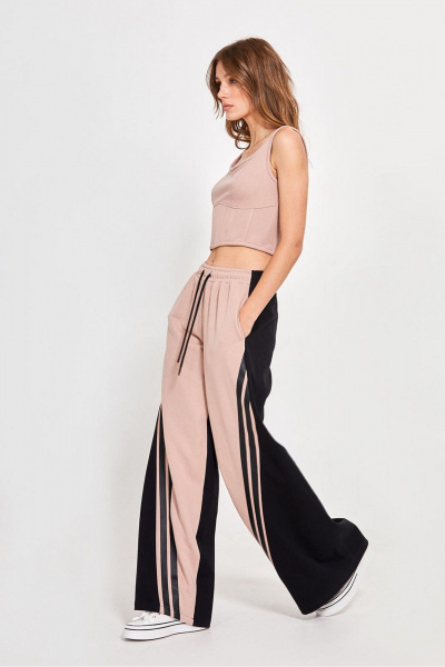 Расклешенные джинсовые брюки с поясом и карманами Rivoli 3094.3 - фото 2