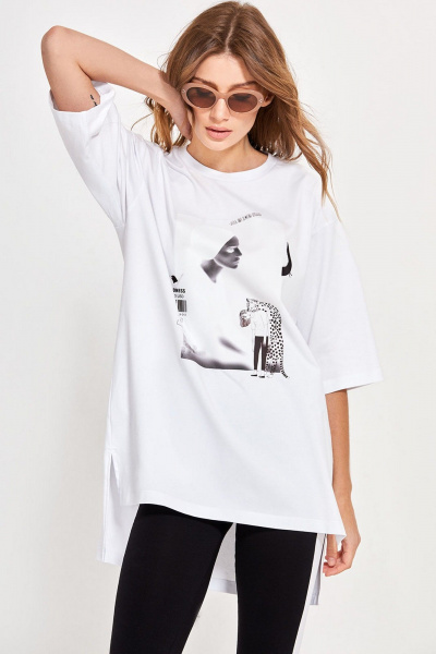 Джемпер oversize с разрезами и удлиненной спинкой Rivoli 6037 - фото 1