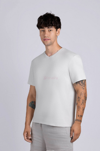 Майка мужская свободного силуета из хлопка с лайкрой Verally 623-2 бежевый пич - фото 3