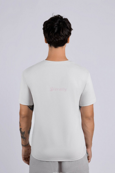 Майка мужская свободного силуета из хлопка с лайкрой Verally 623-2 бежевый пич - фото 2