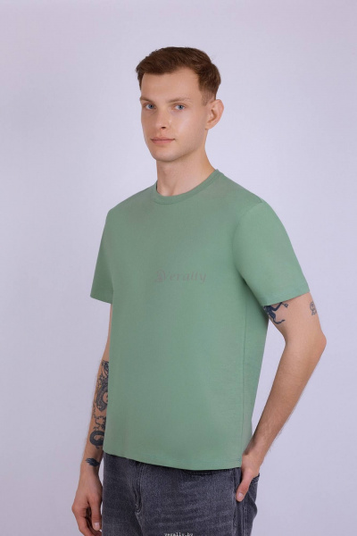 Майка свободная из хлопка с эластаном для мужчин Verally 621-1 малахит - фото 3