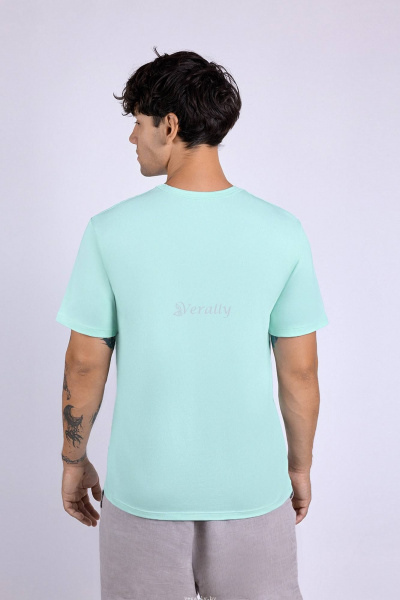 Майка свободная из хлопка с эластаном для мужчин Verally 621-1 лазурный - фото 2
