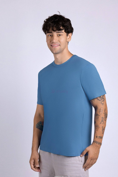 Майка свободная из хлопка с эластаном для мужчин Verally 621-1 деним - фото 3