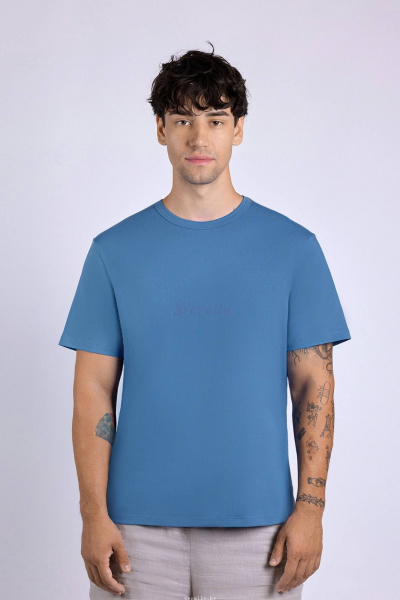 Майка свободная из хлопка с эластаном для мужчин Verally 621-1 деним - фото 1