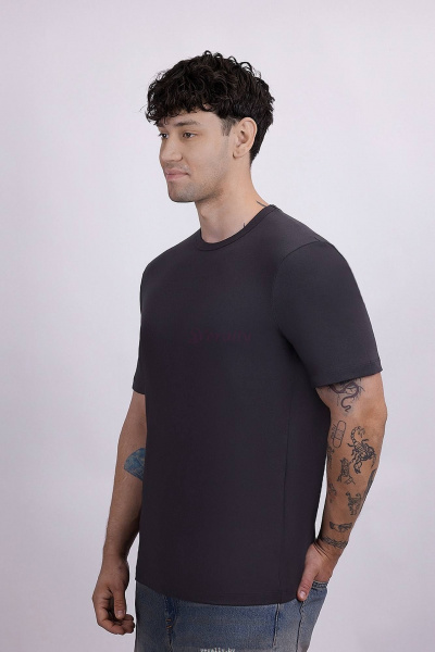 Майка свободная из хлопка с эластаном для мужчин Verally 621-1 графит - фото 3