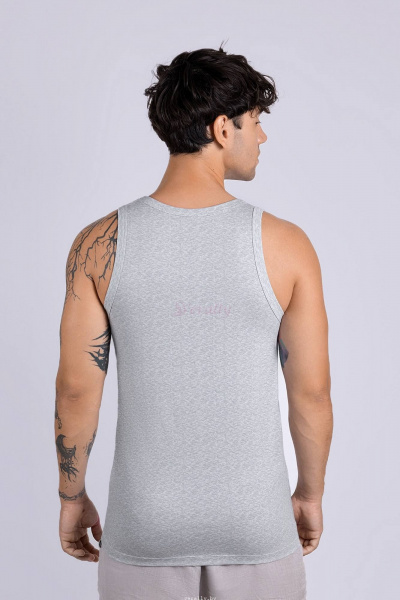 Майка из трикотажа с хлопком в сером цвете Verally 600-1 меланж - фото 2