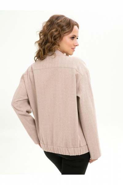 Демисезонный бомбер с накладными карманами и воротником-стойкой Пинск-Стиль 207 капучино - фото 10