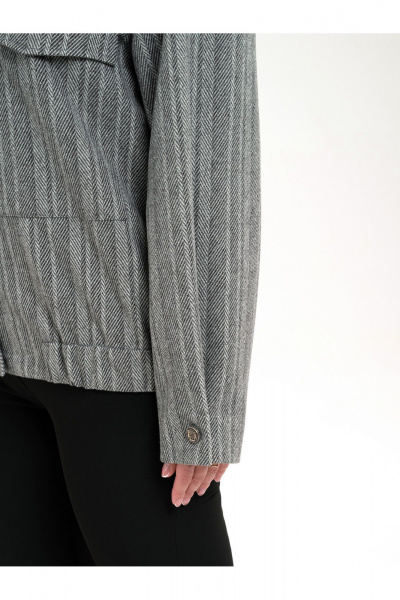 Серый текстильный бомбер с заклепками и свободным силуэтом Пинск-Стиль 207 серый - фото 14