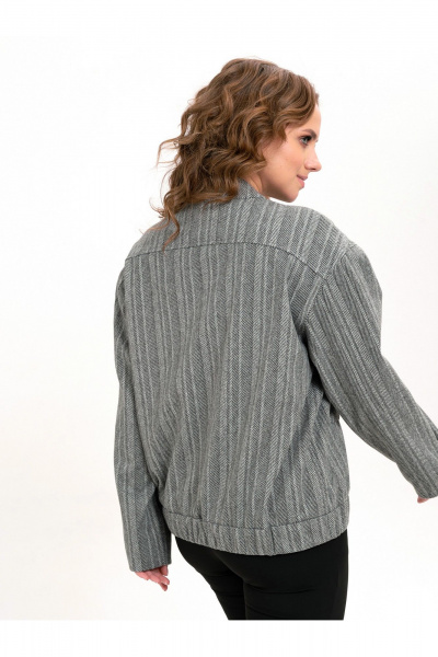 Серый текстильный бомбер с заклепками и свободным силуэтом Пинск-Стиль 207 серый - фото 12