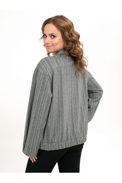 Серый текстильный бомбер с заклепками и свободным силуэтом Пинск-Стиль 207 серый - фото 11