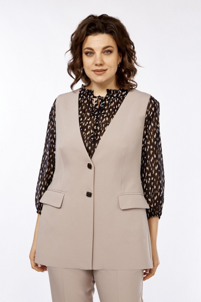 Классический бежевый деловой костюм 3 предмета Jurimex 3274 - фото 9