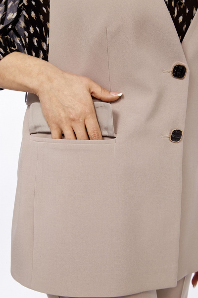 Классический бежевый деловой костюм 3 предмета Jurimex 3274 - фото 3