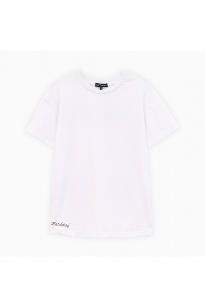 Майка для мальчика с объемной посадкой и шрифтовым декором Bell Bimbo 250234 белый - фото 1