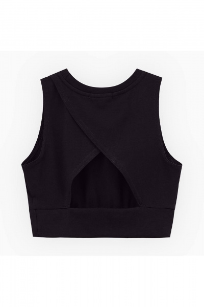 Летний кроп-топ для девочки с оригинальным вырезом Bell Bimbo 250214 черный - фото 5