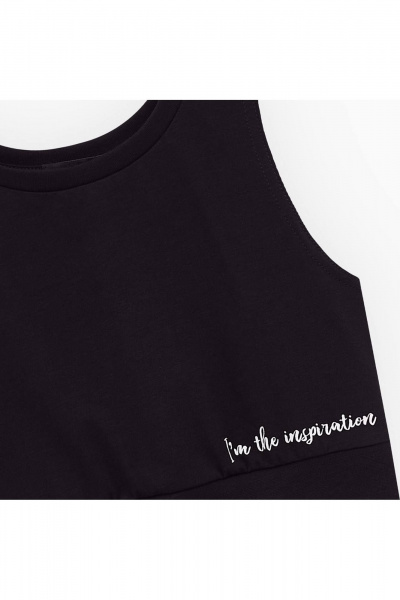 Летний кроп-топ для девочки с оригинальным вырезом Bell Bimbo 250214 черный - фото 3