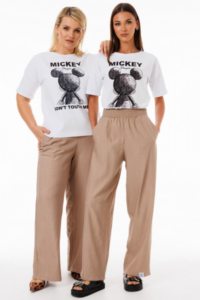 Футболка белая свободного кроя с длинным рукавом Kivviwear 4026.171 - фото 4