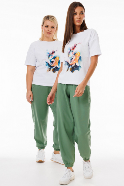 Футболка белая хлопковая с цифровым принтом Kivviwear 4026.172 - фото 5