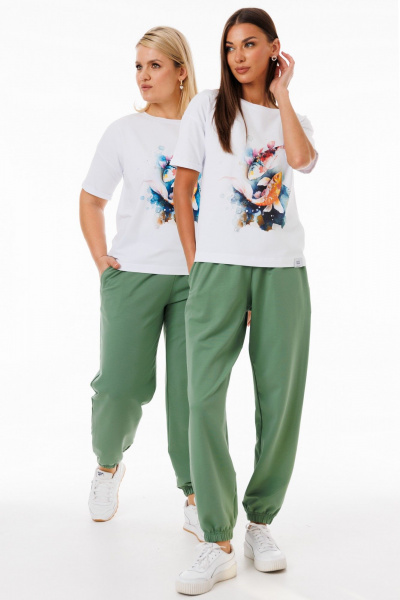 Футболка белая хлопковая с цифровым принтом Kivviwear 4026.172 - фото 4