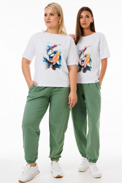 Футболка белая хлопковая с цифровым принтом Kivviwear 4026.172 - фото 3