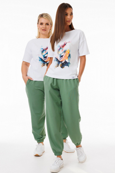 Футболка белая хлопковая с цифровым принтом Kivviwear 4026.172 - фото 2