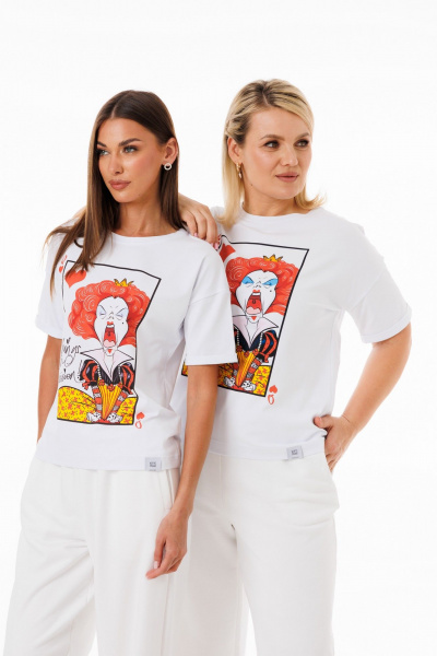 Футболка белая с принтом цифровой печати Kivviwear 4026.173 - фото 1