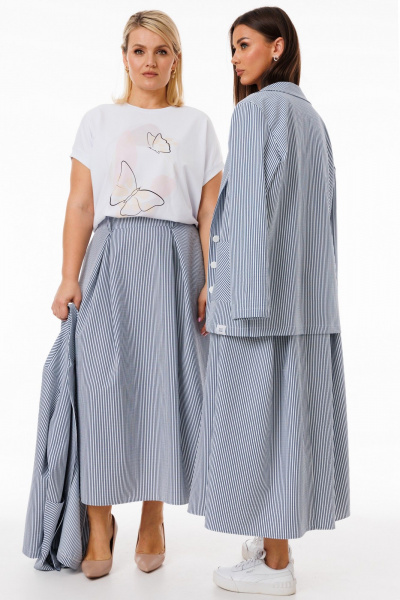 Футболка белая с рукавом летучая мышь цифровой принт Kivviwear 4072.26 - фото 4