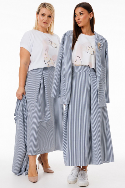 Футболка белая с рукавом летучая мышь цифровой принт Kivviwear 4072.26 - фото 3