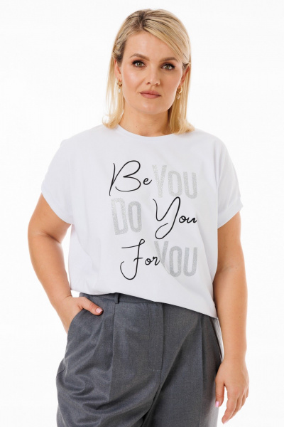 Футболка белая с рукавом летучая мышь цифровая печать Kivviwear 4072.27 - фото 7