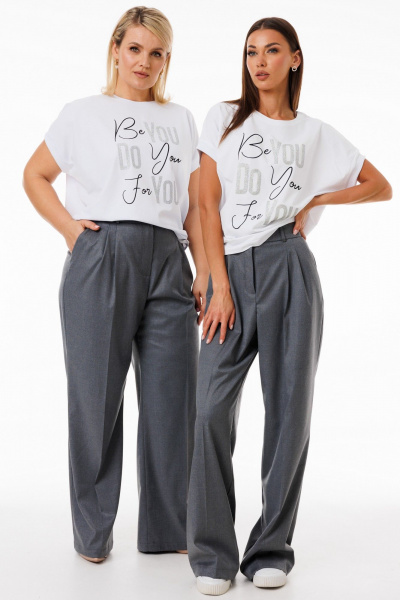 Футболка белая с рукавом летучая мышь цифровая печать Kivviwear 4072.27 - фото 4