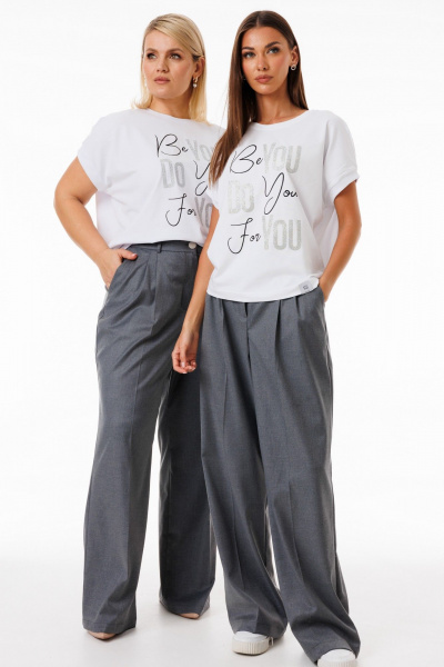 Футболка белая с рукавом летучая мышь цифровая печать Kivviwear 4072.27 - фото 3