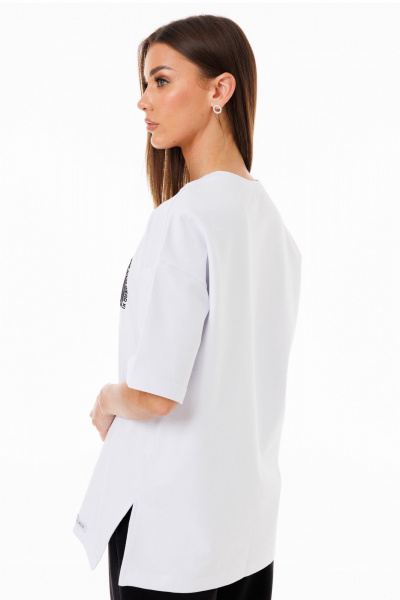 Футболка удлиненная из плотного футера с боковыми разрезами Kivviwear 4147.18 - фото 8