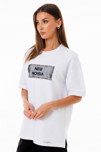 Футболка удлиненная из плотного футера с боковыми разрезами Kivviwear 4147.18 - фото 4