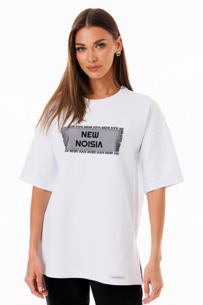 Футболка удлиненная из плотного футера с боковыми разрезами Kivviwear 4147.18 - фото 3