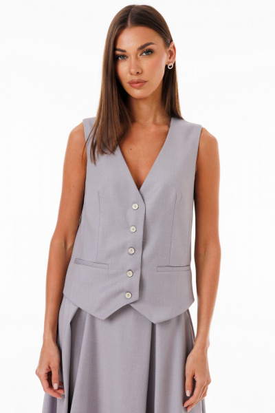 Жилет демисезонный из костюмной ткани классический Kivviwear 4234.06 - фото 4