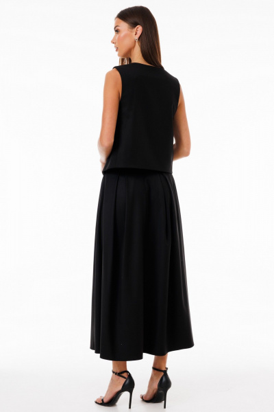 Жилет черный из костюмной ткани с прорезными карманами Kivviwear 4234.07 - фото 8