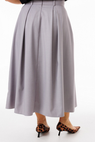 Юбка-трапеция из костюмной ткани с складками и карманами Kivviwear 4235.06 - фото 8