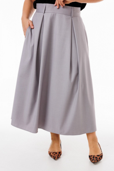 Юбка-трапеция из костюмной ткани с складками и карманами Kivviwear 4235.06 - фото 7