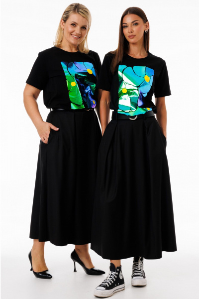 Юбка-трапеция из костюмной ткани с практичными карманами Kivviwear 4235.07 - фото 3