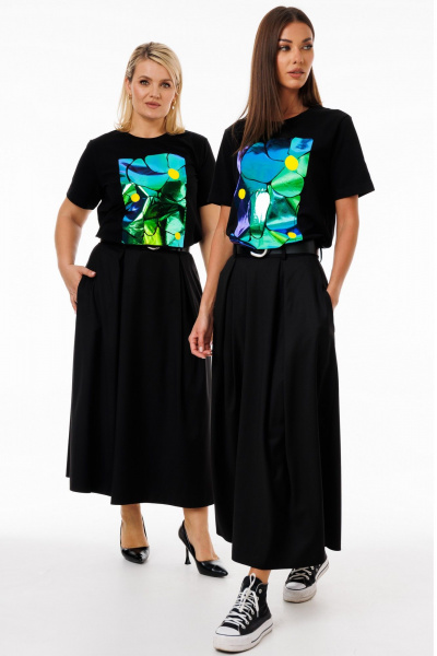 Юбка-трапеция из костюмной ткани с практичными карманами Kivviwear 4235.07 - фото 1