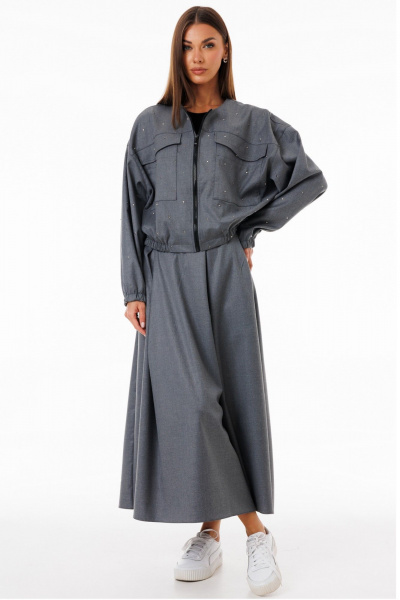 Юбка-трапеция удлиненная из костюмной ткани с карманами Kivviwear 4235.09 - фото 10