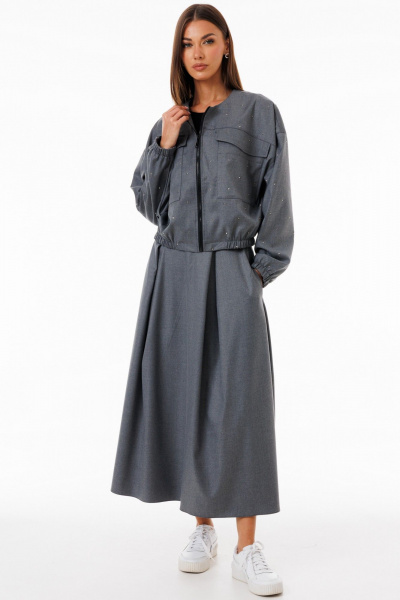 Юбка-трапеция удлиненная из костюмной ткани с карманами Kivviwear 4235.09 - фото 9