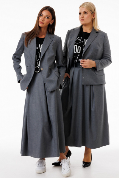 Юбка-трапеция удлиненная из костюмной ткани с карманами Kivviwear 4235.09 - фото 8