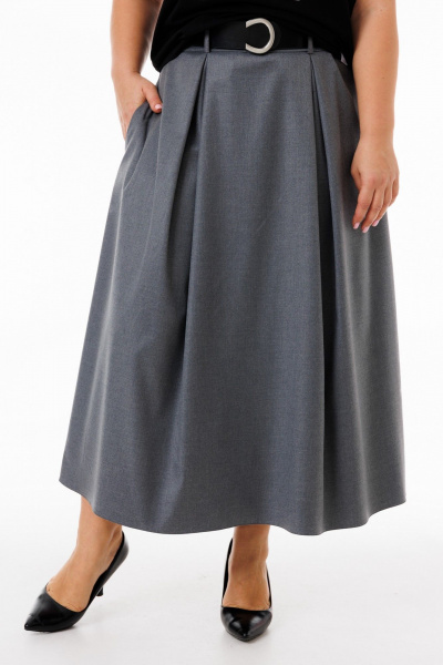 Юбка-трапеция удлиненная из костюмной ткани с карманами Kivviwear 4235.09 - фото 7